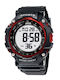 Jaga Digital Herrenuhr 48mm Batterie mit Kautschukarmband Red