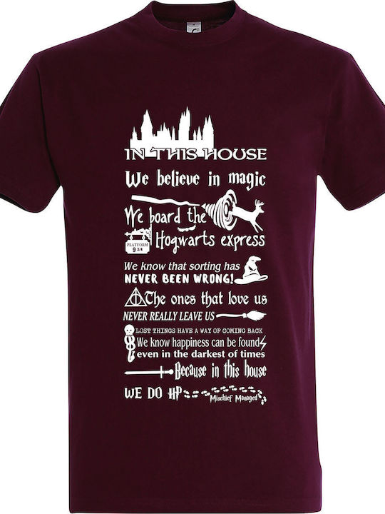 We T-shirt Harry Potter Burgundy Cotton