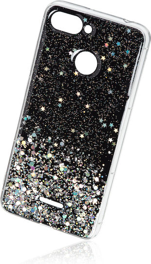 Naxius Glitter Back Cover Σιλικόνης Μαύρο (Redmi 6)