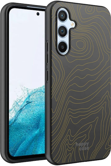 HappyCase Print Back Cover Σιλικόνης με Λουράκι Χρυσό (Galaxy A54)