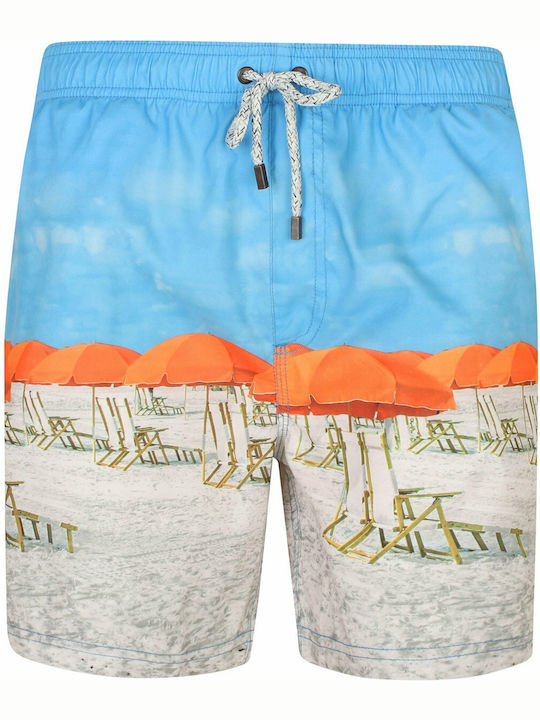 Tokyo Laundry Herren Badebekleidung Shorts Blau mit Mustern