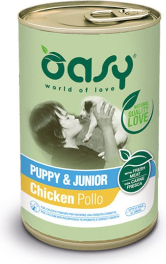Oasy Wet Food for Puppies in Cans with Chicken and Meat 400gr