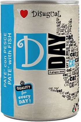 Disugual D-Day Wet Dog Food in Cans with Fish Gluten Free 400g