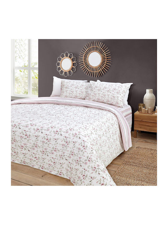 Lino Home Duvet Cover Set Cotton Queen with 2 Pillowcases 220x240 Agne Rose