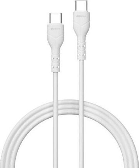 Devia EC151 USB 2.0 Cable USB-C Male - USB-C 60W PD White 1m 325753