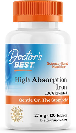 Doctor's Best High Absorption Iron 27mg 120 ταμπλέτες