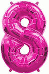Μπαλόνι Foil Jumbo Αριθμός 8 Ροζ 100εκ.