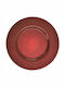Dekorative Platte Rund Glas Rot 1Stück 28x28cm
