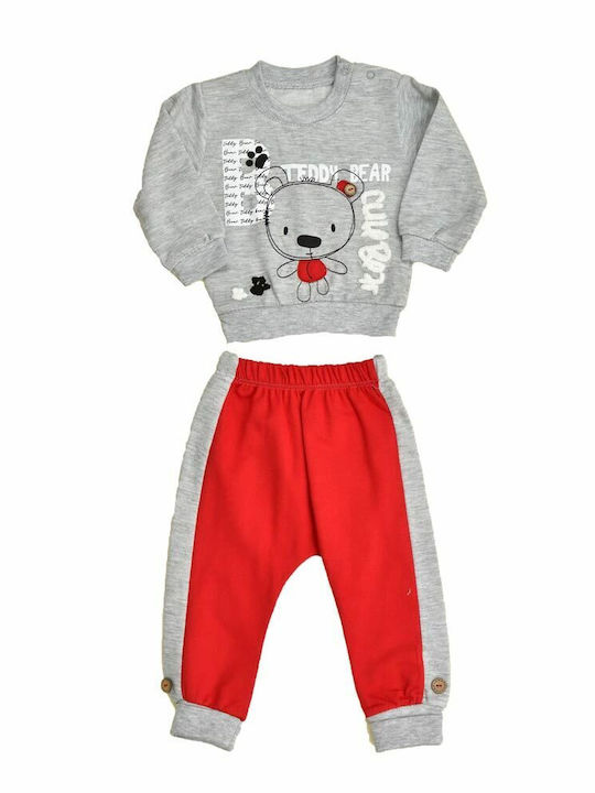 Potre Kids Sweatpants Set Red 2pcs