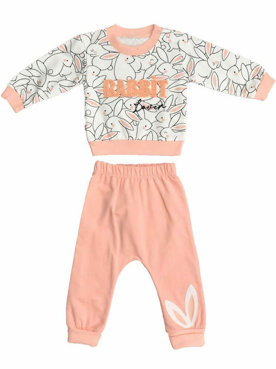 Potre Kids Sweatpants Set Pink 2pcs