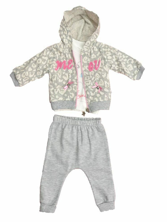 Potre Kids Sweatpants Set Gray 3pcs