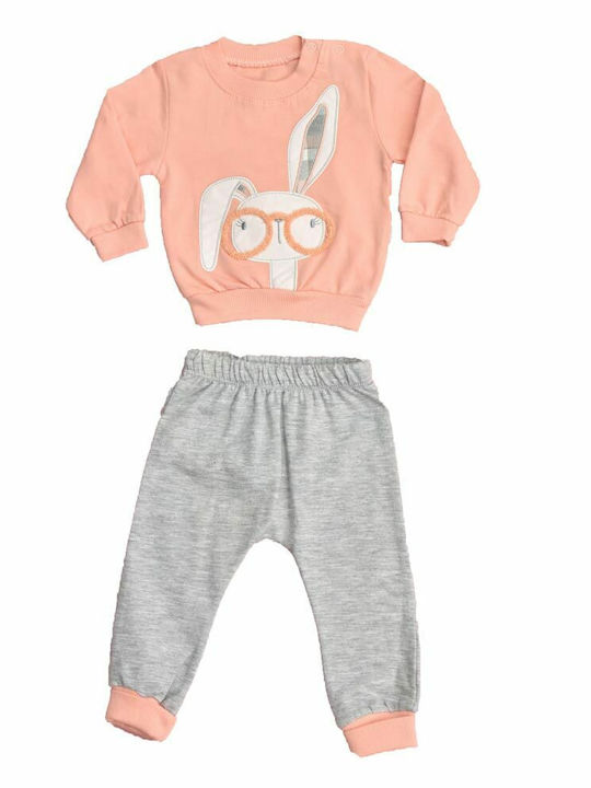 Potre Kids Sweatpants Set Pink 2pcs