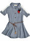 Kinderkleid Kurzärmelig Set mit Accessoires Blau
