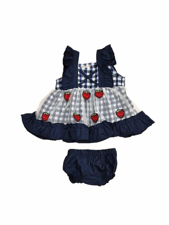 Potre Kids Dress Set with Accessories Sleeveless Navy Blue