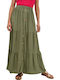 High-waisted Maxi Skirt Khaki