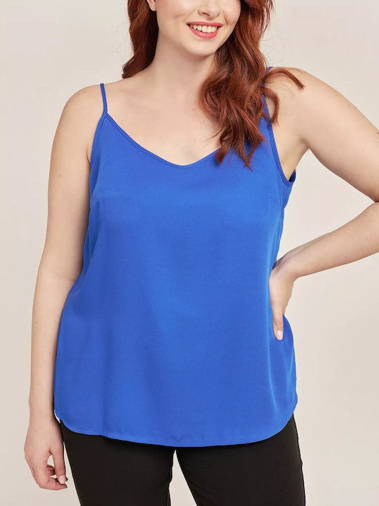 Dina Women's Summer Blouse with Straps & V Neck...