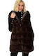 Potre Women's Sleeveless Short Fur Brown