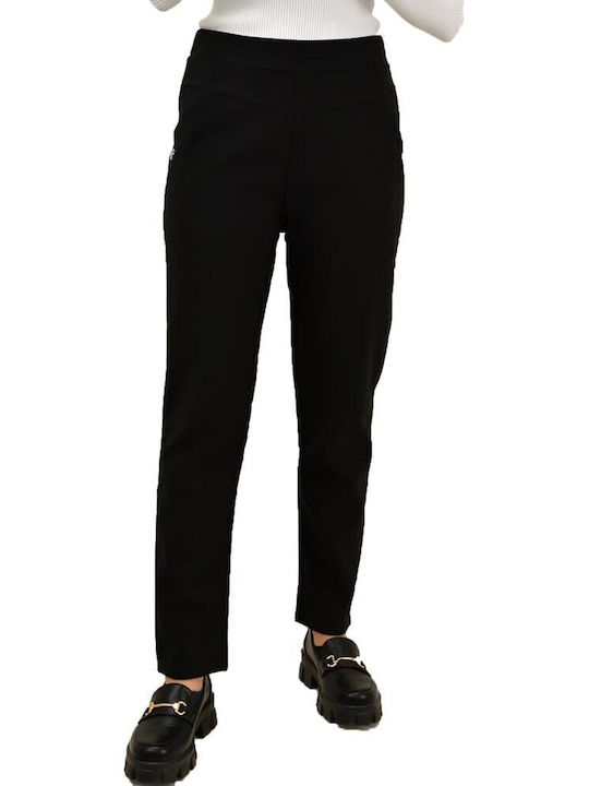 Potre Women's Fabric Trousers with Elastic Black