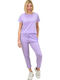 Femei Violet Set cu Pantaloni cu elastic
