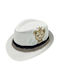 Kids' Hat Fedora Straw White