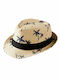 Kinderhut Fedora Stroh Beige