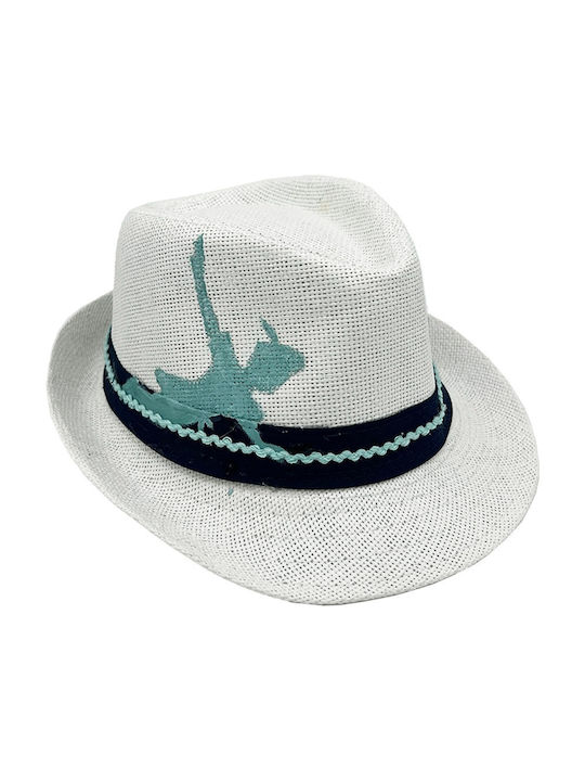 Pălărie pentru Copii Fedora Wicker Alb