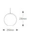 Geyer Pendant Light White with Socket E27 25x230cm