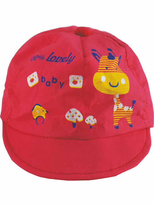 Aria Παιδικό Καπέλο Jockey Υφασμάτινο Κόκκινο