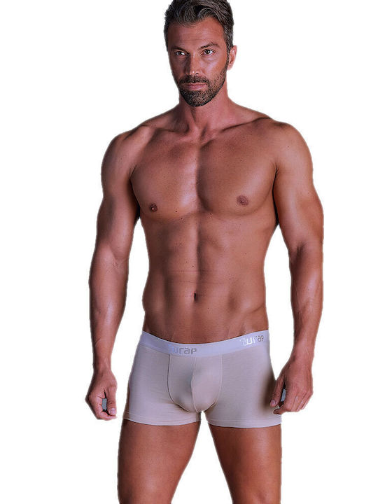 Wrap Herren Boxershorts Beige mit Mustern 2Packung