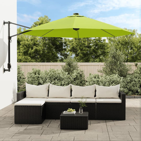 Wandmontierter Rundschreiben Aluminium Gartensonnenschirm Grün F2.9m
