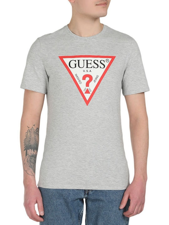 Guess T-shirt Bărbătesc cu Mânecă Scurtă Gri