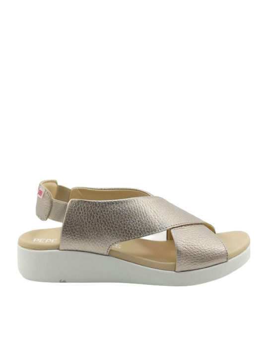 Anatomic Women's Leather Platform Shoes Gold