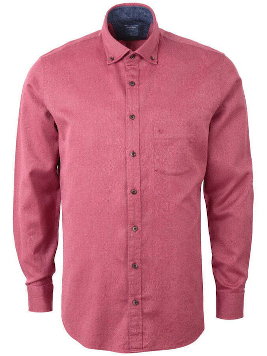 Olymp Men's Shirt Long Sleeve Cotton Pink