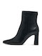 Ghete dama Ankle Boots cu Toc cu Blană Negru