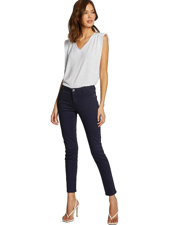 Morgan PETRA Women's Fabric Trousers Slim Fit Navy Blue