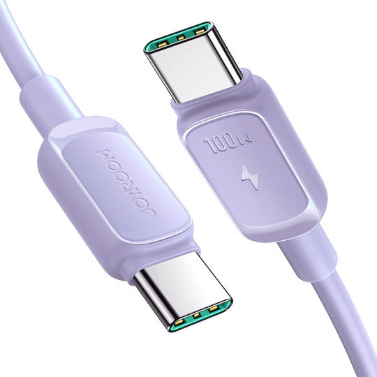 Joyroom S-CC100A14 USB 2.0 Cable USB-C male - USB-C 100W PD Μωβ 1.2m