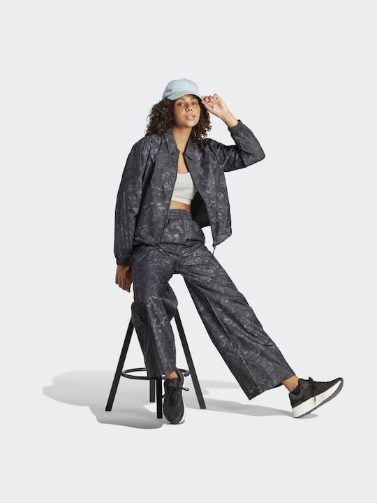 Adidas Κοντό Γυναικείο Μπουφάν για Άνοιξη/Φθινόπωρο Μαύρο