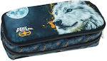 No Fear WOLF Pencil Case Barrel with 1 Compartment White