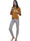 Noidinotte Winter Women's Pyjama Set Tabac Brown