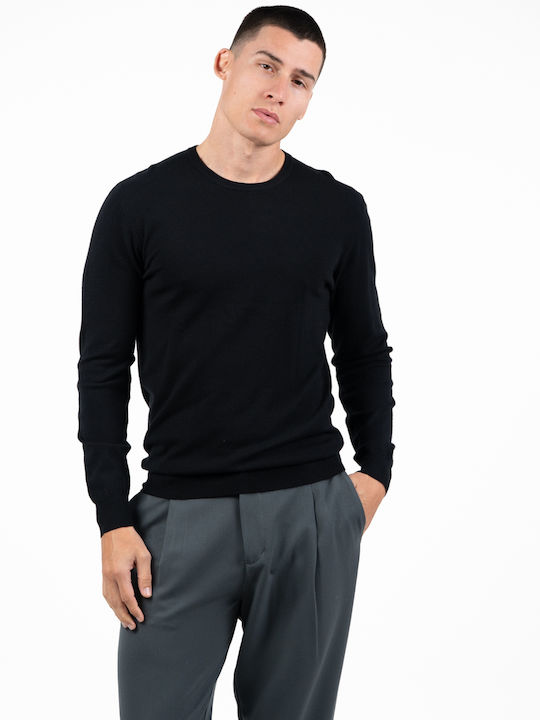 Gianni Lupo Langarm-Pullover Schwarz