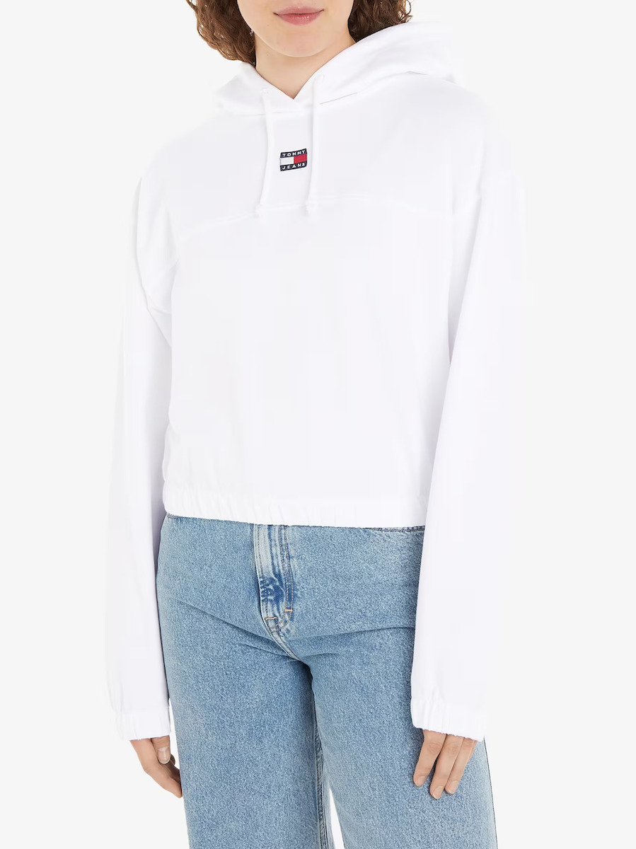 Tommy Hilfiger Women s Cropped Hooded Sweatshirt White