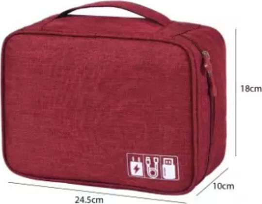 Smart Travel Cable Bag 24.5x18x10 cm Red (LUG035) 1pcs