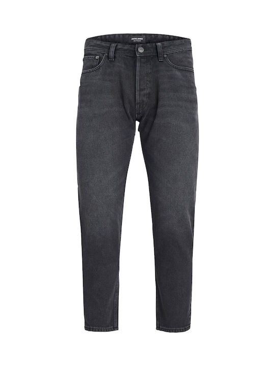 Frank Men's Cropped Jeans Pants With Slim Tapered Fit Black