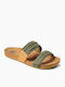 Cushion Flache Sandalen für Damen in Grün Farbe