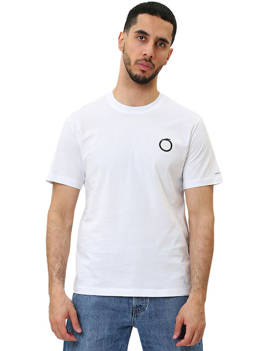 Trussardi T-shirt Bărbătesc cu Mânecă Scurtă Alb