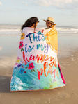 Natural Life Happy Place Beach Towel Multicolour 160x160cm