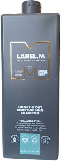 Label.M Honey & Oat Σαμπουάν Αναδόμησης/Θρέψης & Ενυδάτωσης για Ξηρά Μαλλιά Μαλλιά 1000ml