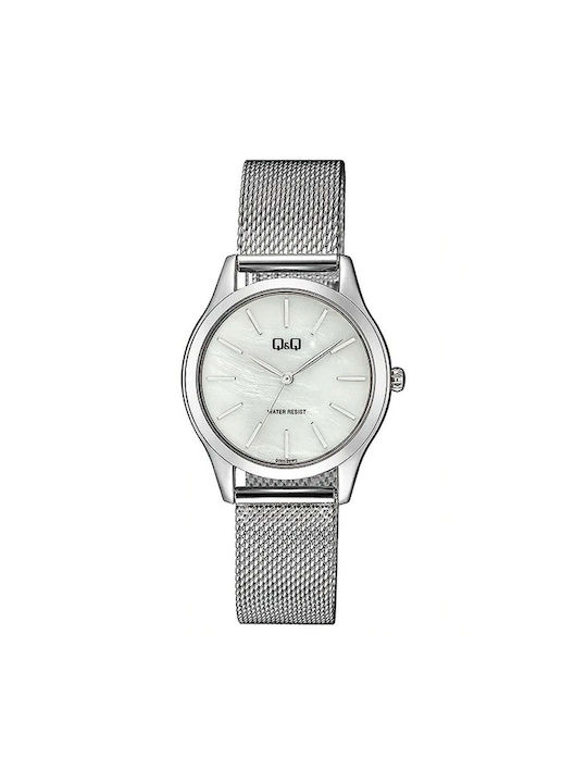 Q&Q Uhr mit Silber Metallarmband