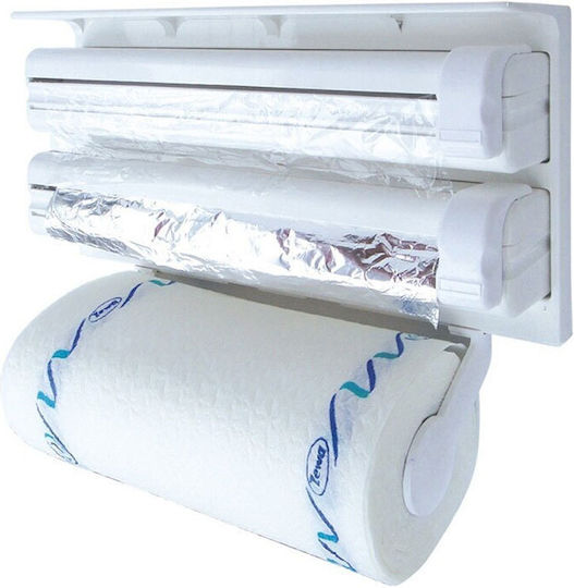 Wall Mounted Plastic Paper Towel Holder White 38x18x7cm 100281