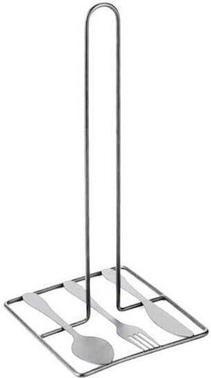 Karvounis Metallic Paper Towel Holder Silver 15x15x30cm KHC-684405